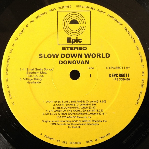 Donovan - Slow Down World | Epic (S EPC 86011) - 3