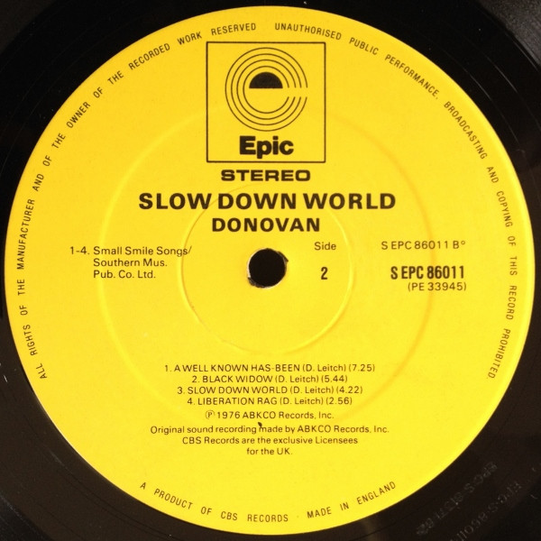 Donovan - Slow Down World | Epic (S EPC 86011) - 4