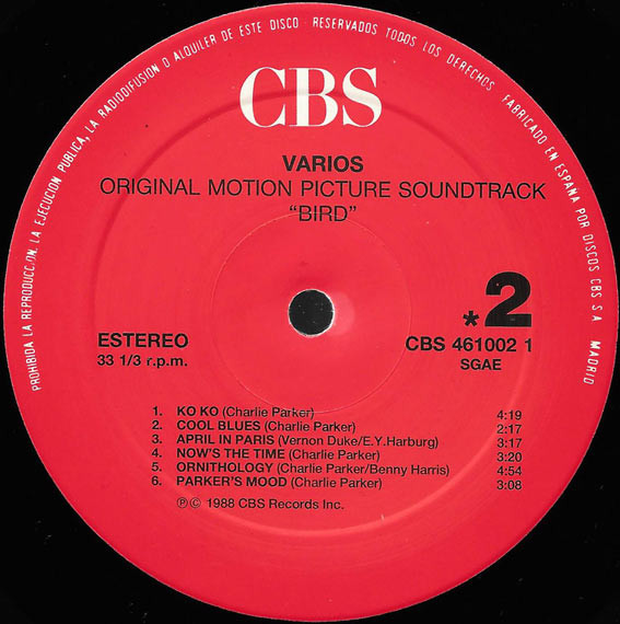 Bird - Bird (Original Motion Picture Soundtrack) | CBS (461002 1) - 4