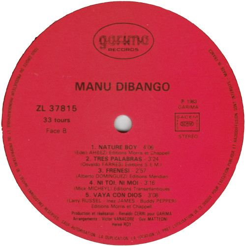 Manu Dibango - Soft And Sweet | Garima Records (ZL 37815) - 4