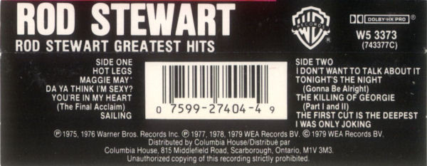 Rod Stewart - Rod Stewart Greatest Hits | Warner Bros. Records (W5 3373) - 2 Rod Stewart - Rod Stewart Greatest Hits | Warner Bros. Records (W5 3373) - 2