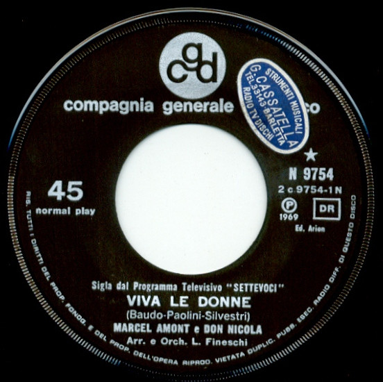 Marcel Amont E... Don Nicola - Viva Le Donne | CGD (N 9754) - 3