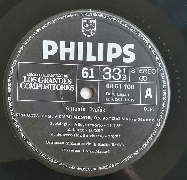 Antonín Dvořák , Bedřich Smetana , Radio-Symphonie-Orchester Berlin , Lorin Maazel , Concertgebouworkest , Bernard Haitink - Sinfonía No. 9 En Mi Menor, Op. 95 "Del Nuevo Mundo" - El Moldava | Philips (68 51 100) - 3