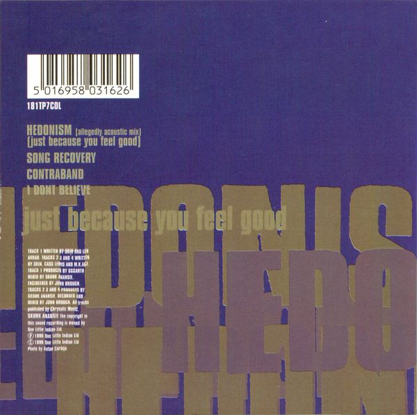 Skunk Anansie - Hedonism (Just Because You Feel Good) | One Little Indian (181TP7CDL) - 2 Skunk Anansie - Hedonism (Just Because You Feel Good) | One Little Indian (181TP7CDL) - 2