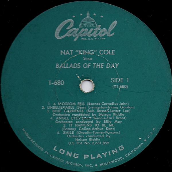 Nat King Cole - Ballads Of The Day | Capitol Records (T 680) - 3
