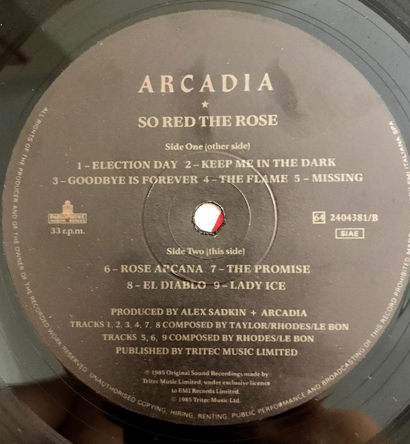Arcadia - So Red The Rose | Parlophone (64 2404381) - 2 Arcadia - So Red The Rose | Parlophone (64 2404381) - 2