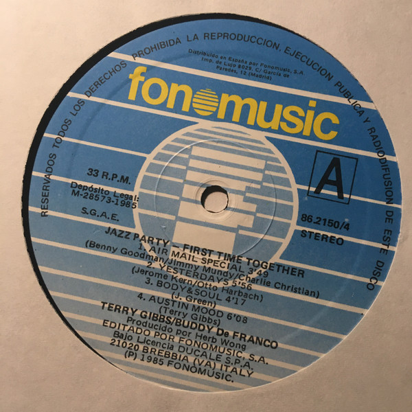 Terry Gibbs / Buddy DeFranco - Jazz Party - First Time Together | Palo Alto Jazz (86.2150/4) - 3