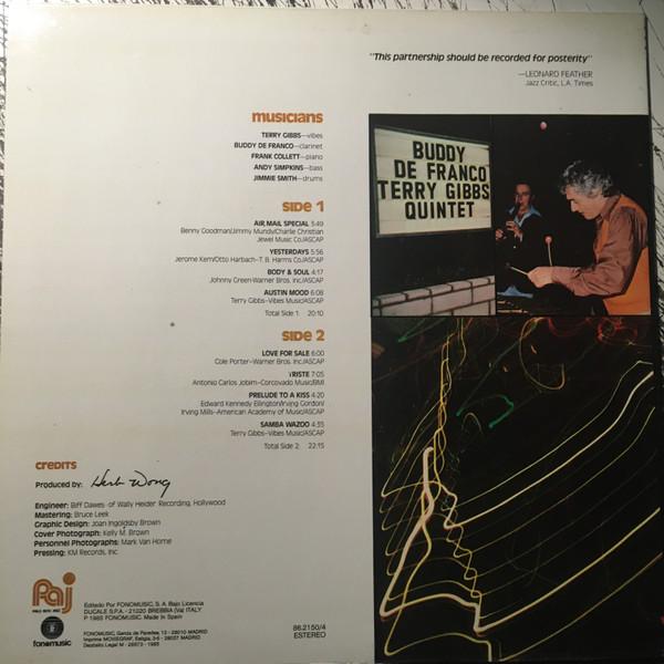Terry Gibbs / Buddy DeFranco - Jazz Party - First Time Together | Palo Alto Jazz (86.2150/4) - 2