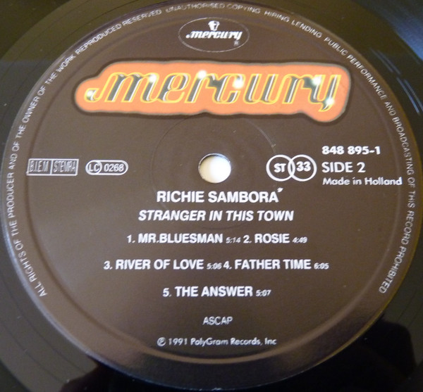 Richie Sambora - Stranger In This Town | Mercury (848 895-1) - 4 Richie Sambora - Stranger In This Town | Mercury (848 895-1) - 4