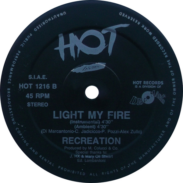 Recreation - Light My Fire | Hot Records (HOT 1216) - 3 Recreation - Light My Fire | Hot Records (HOT 1216) - 3