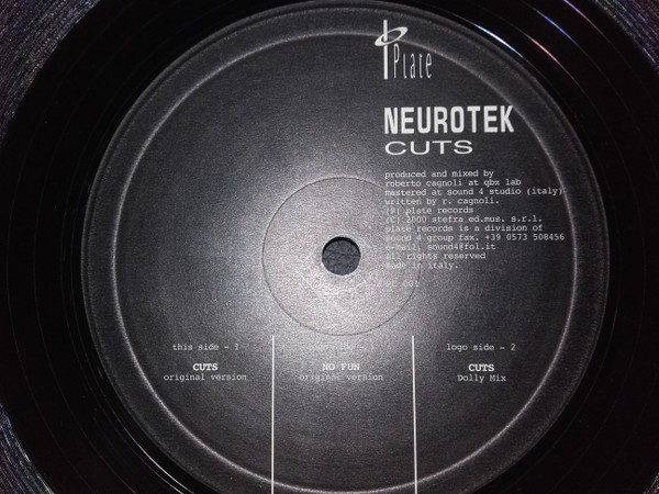 Neurotek - Cuts | Plate Records (PL 001)