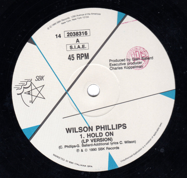 Wilson Phillips - Hold On | SBK Records (14 2038316) - 2 Wilson Phillips - Hold On | SBK Records (14 2038316) - 2