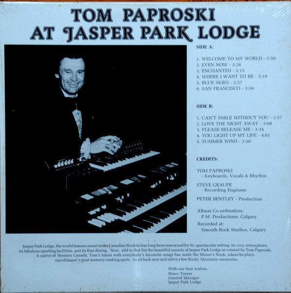 Tom Paproski - Tom Paproski At Jasper Park Lodge | Westmount Records (WSTM 8010) - 2 Tom Paproski - Tom Paproski At Jasper Park Lodge | Westmount Records (WSTM 8010) - 2
