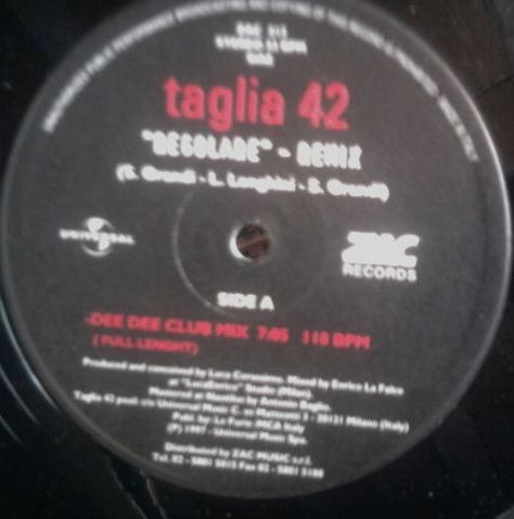 Taglia 42 - Regolare (Remix) | ZAC Records (ZAC 212) - 2