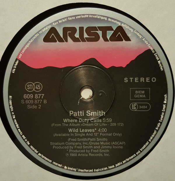 Patti Smith - People Have The Power | Arista (609 877) - 3