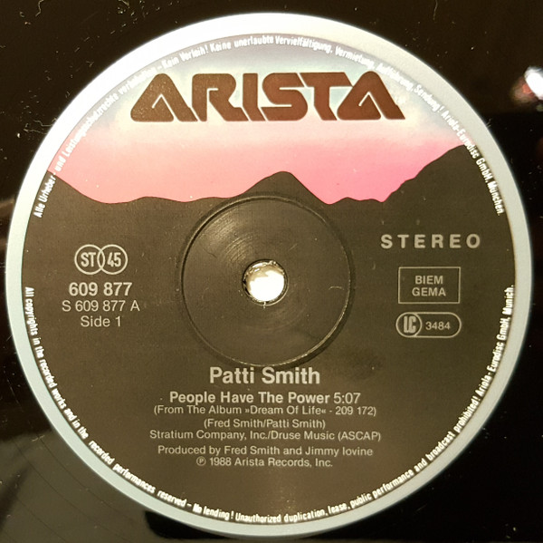 Patti Smith - People Have The Power | Arista (609 877) - 2