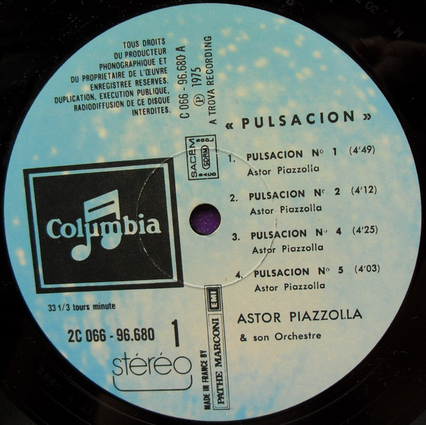 Astor Piazzolla - Pulsacion | Columbia (2C 066-96.680) - 3