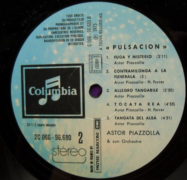 Astor Piazzolla - Pulsacion | Columbia (2C 066-96.680) - 4