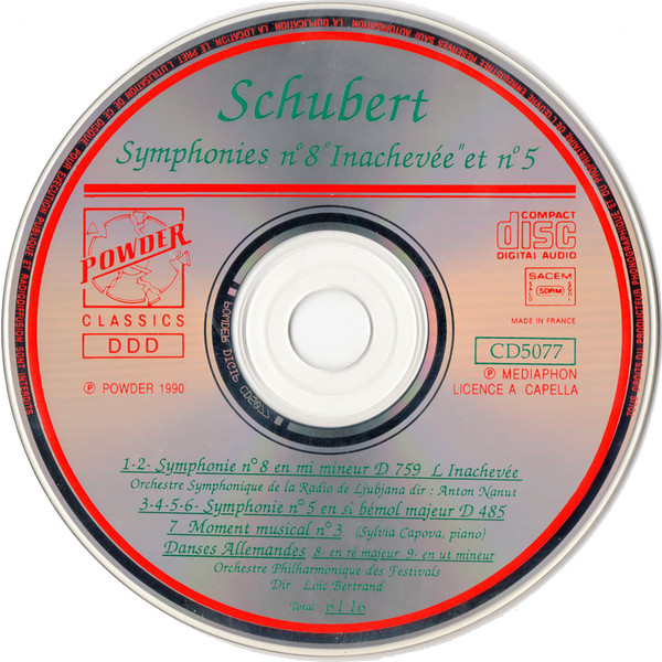 Franz Schubert - Symphonie N° 8 "Inachevée" - Symphonie N° 5 | Powder Classics (CD5077) - 3