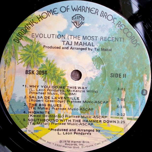 Taj Mahal - Evolution (The Most Recent) | Warner Bros. Records (BSK 3094) - 4 Taj Mahal - Evolution (The Most Recent) | Warner Bros. Records (BSK 3094) - 4