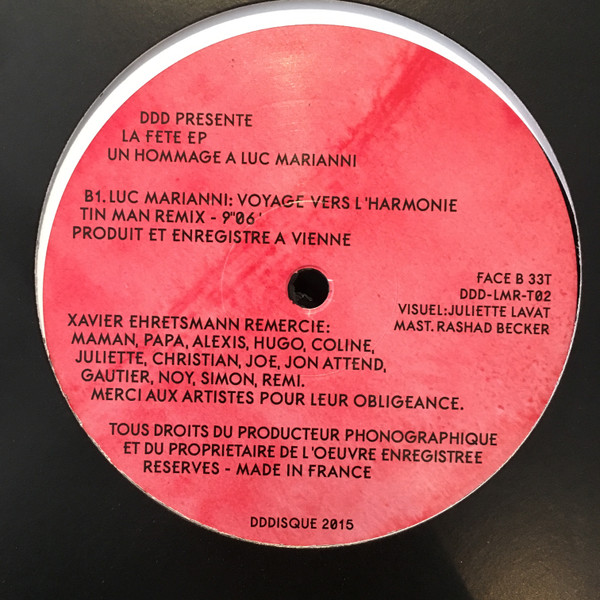 Various - La Fete EP (Un Hommage A Luc Marianni) | DDD (DDD-LMR-T02) - main