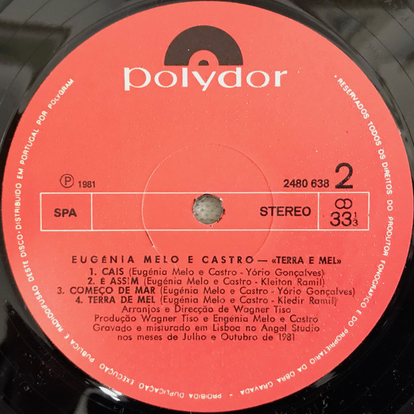 Eugénia Melo e Castro - Terra de Mel | Polydor (2480 638) - 2