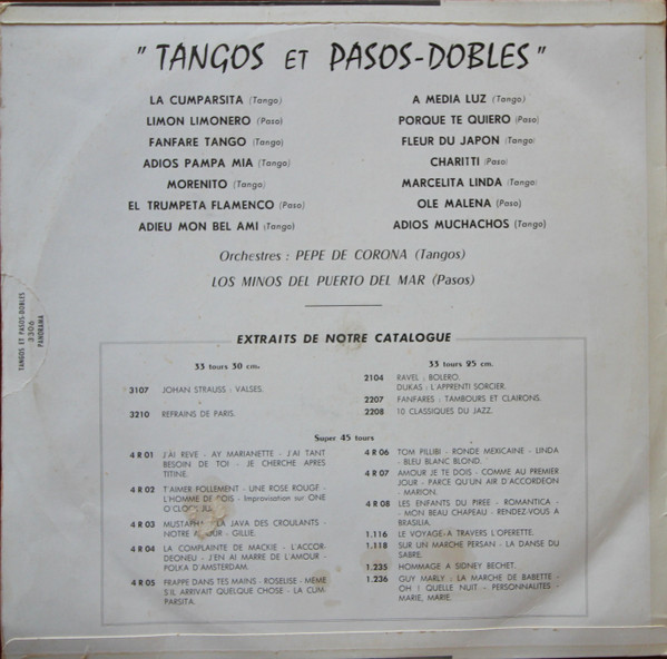 Los Ninos Del Puerto Del Mar / L'Orchestre Pepe De Corona - Tangos Et Pasos-dobles | Panorama (3306) - 2 Los Ninos Del Puerto Del Mar / L'Orchestre Pepe De Corona - Tangos Et Pasos-dobles | Panorama (3306) - 2