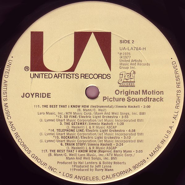 Various - Joyride (Original Motion Picture Sound Track) | United Artists Records (UA-LA784-H) - 4