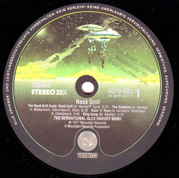 The Sensational Alex Harvey Band - Rock Drill | Vertigo (6370 423) - 3 The Sensational Alex Harvey Band - Rock Drill | Vertigo (6370 423) - 3