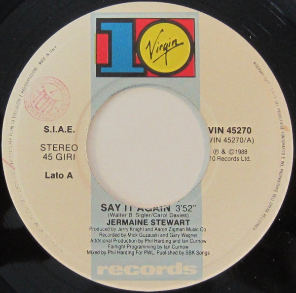Jermaine Stewart - Say It Again | 10 Records (VIN 45270) - 3