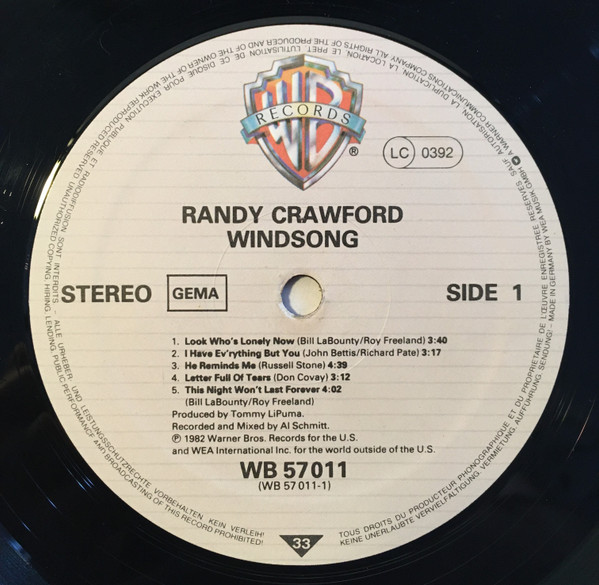 Randy Crawford - Windsong | Warner Bros. Records (WB K 57 011) - 4