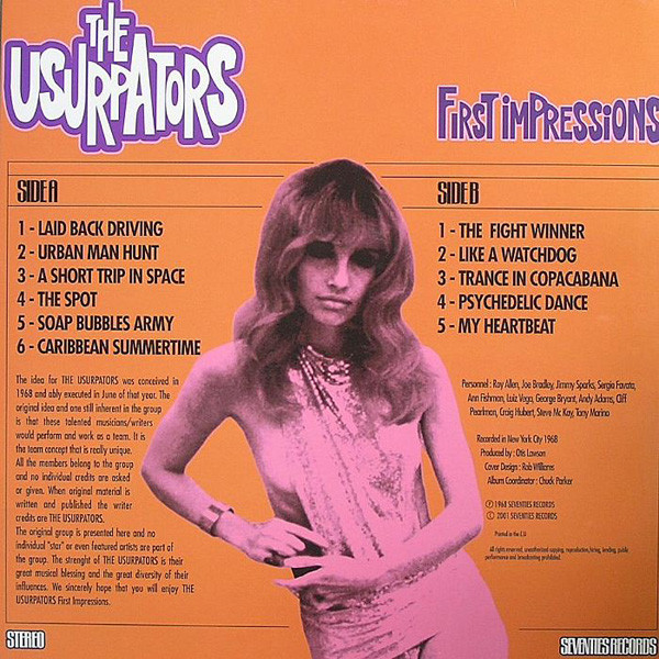 Various - The Usurpators - First Impressions | Seventies Records (SEVREC 2001 01) - 2