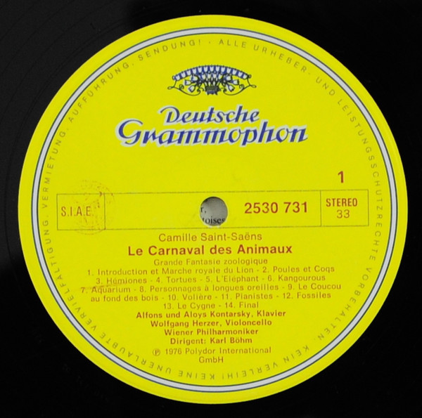 Camille Saint-Saëns / Wolfgang Amadeus Mozart / Alfons & Aloys Kontarsky , Wiener Philharmoniker , Karl Böhm - Carnaval Des Animaux / Eine Kleine Nachtmusik | Deutsche Grammophon (2530 731) - 3