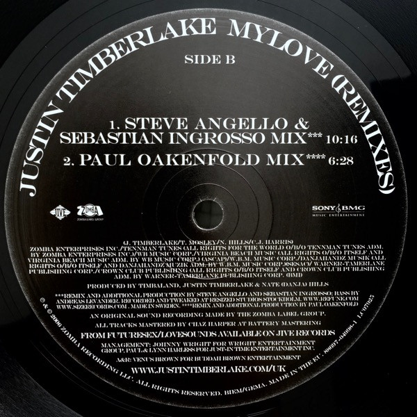 Justin Timberlake - My Love (Remixes) | Zomba Label Group (88697-04998-1) - 3 Justin Timberlake - My Love (Remixes) | Zomba Label Group (88697-04998-1) - 3