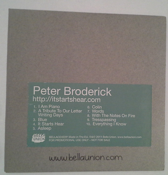 Peter Broderick - http://www.itstartshear.com | Bella Union (BELLACD322P)