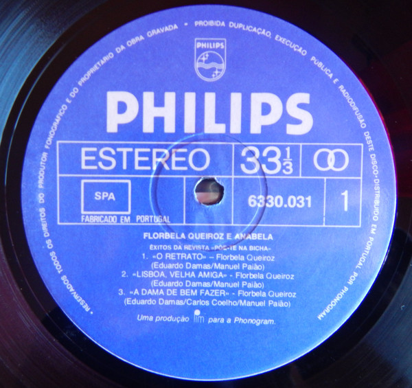 Florbela Queiroz , Anabela Gonçalves Ramos - Êxitos Da Revista «Põe-te Na Bicha» | Philips (6330031) - 3