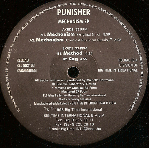 Punisher - Mechanism EP | Re-load Records (REL 992103) - main Punisher - Mechanism EP | Re-load Records (REL 992103) - main
