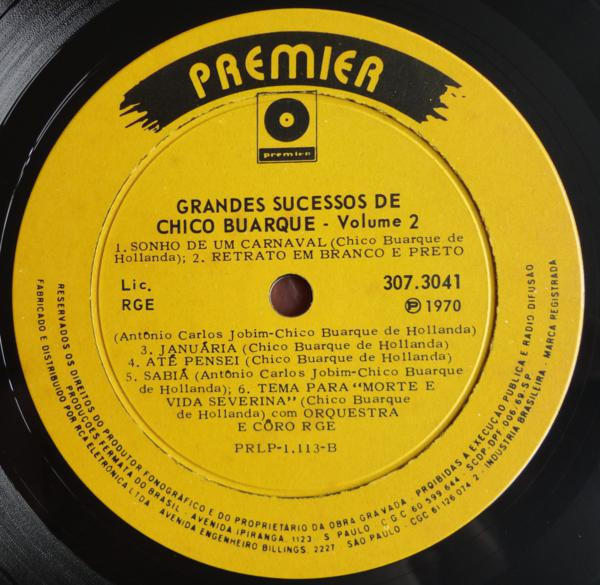 Chico Buarque - Grandes Sucessos de Chico Buarque - Volume 2 | Premier (307.3041) - 4
