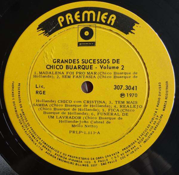 Chico Buarque - Grandes Sucessos de Chico Buarque - Volume 2 | Premier (307.3041) - 3