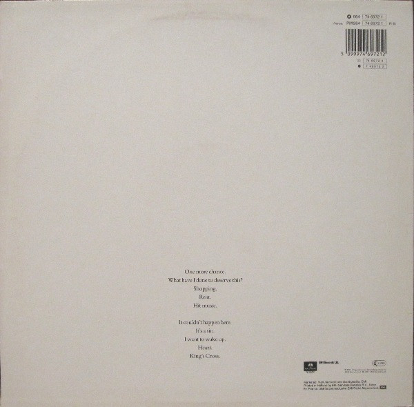 Pet Shop Boys - Actually | Parlophone (064 74 6972 1) - 2 Pet Shop Boys - Actually | Parlophone (064 74 6972 1) - 2