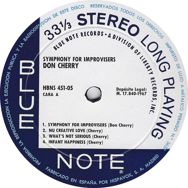 Don Cherry - Symphony For Improvisers | Blue Note (HBNS 451-05) - 3