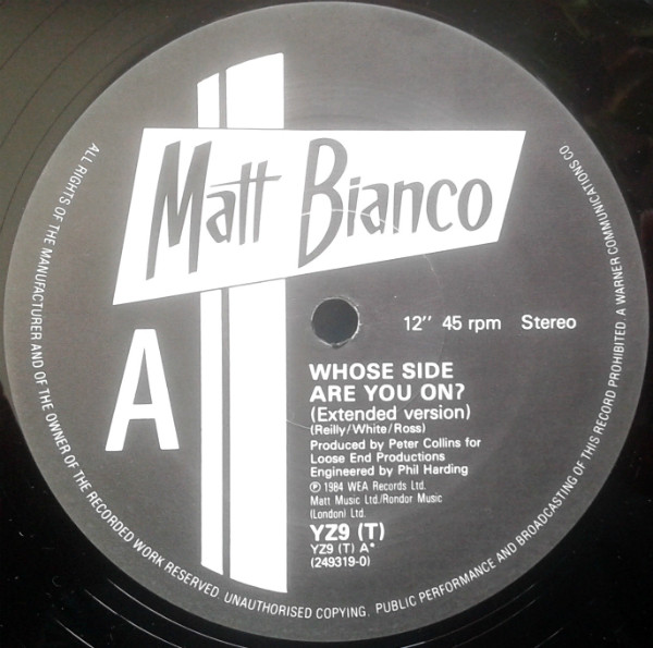 Matt Bianco - Whose Side Are You On? | WEA (YZ9 (T)) - 3