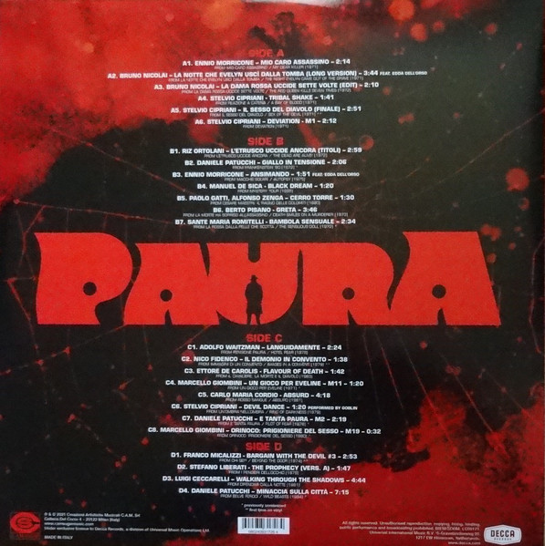 Various - Paura (A Collection Of Italian Horror Sounds From The Cam Sugar Archive) | Decca (00602438317264) - 3 Various - Paura (A Collection Of Italian Horror Sounds From The Cam Sugar Archive) | Decca (00602438317264) - 3