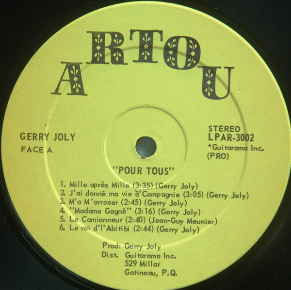 Gerry Joly - Pour Tous [Vinyl] | Artou (LPAR-3002) - 3