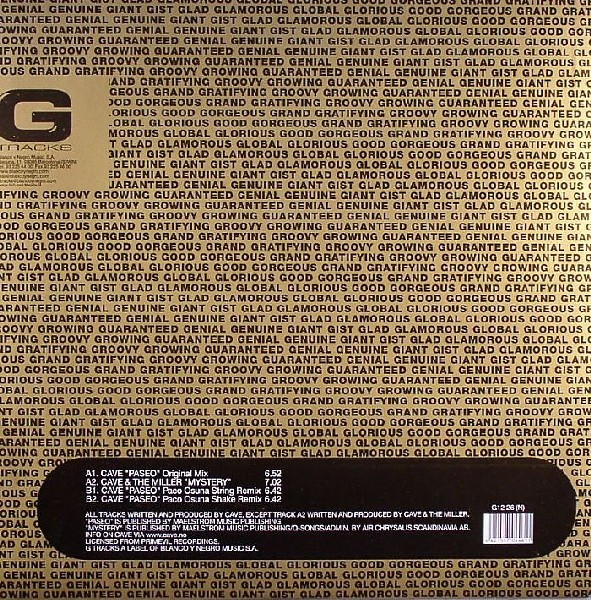 Cave - Mystery E.P. | G Tracks (G12 26 N) - 2