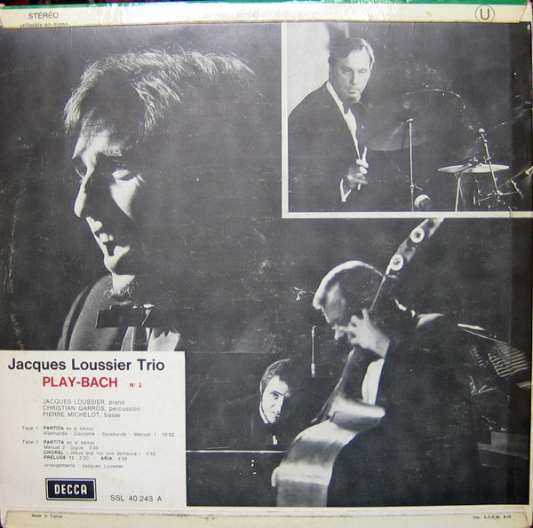 Jacques Loussier Trio - Play Bach No. 2 [Vinyl] | Decca (SSL 40.243 A) - 2