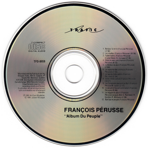 François Pérusse - L'Album Du Peuple Tome 1 [CD] | Trafic (TFD-8959) - 3