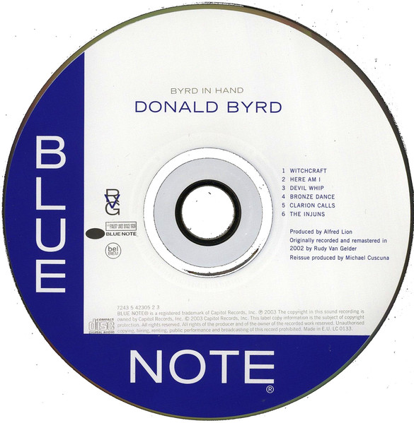 Donald Byrd - Byrd In Hand | Blue Note (7243 5 42305 2 3) - 3