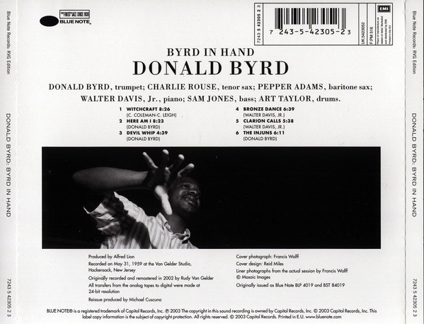 Donald Byrd - Byrd In Hand | Blue Note (7243 5 42305 2 3) - 2