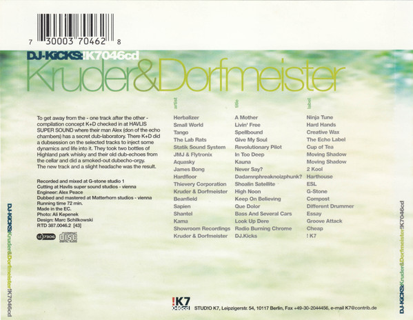 Kruder & Dorfmeister - DJ-Kicks: | !K7 (!K7046cd) - 2